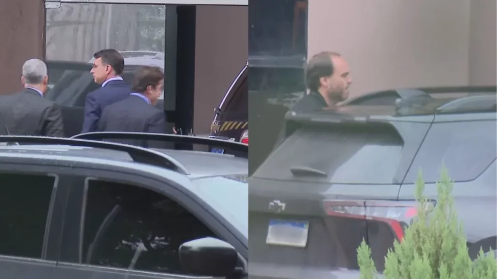 Filhos de Jair Bolsonaro vão à PF para visitar ex-presidente preso preventivamente